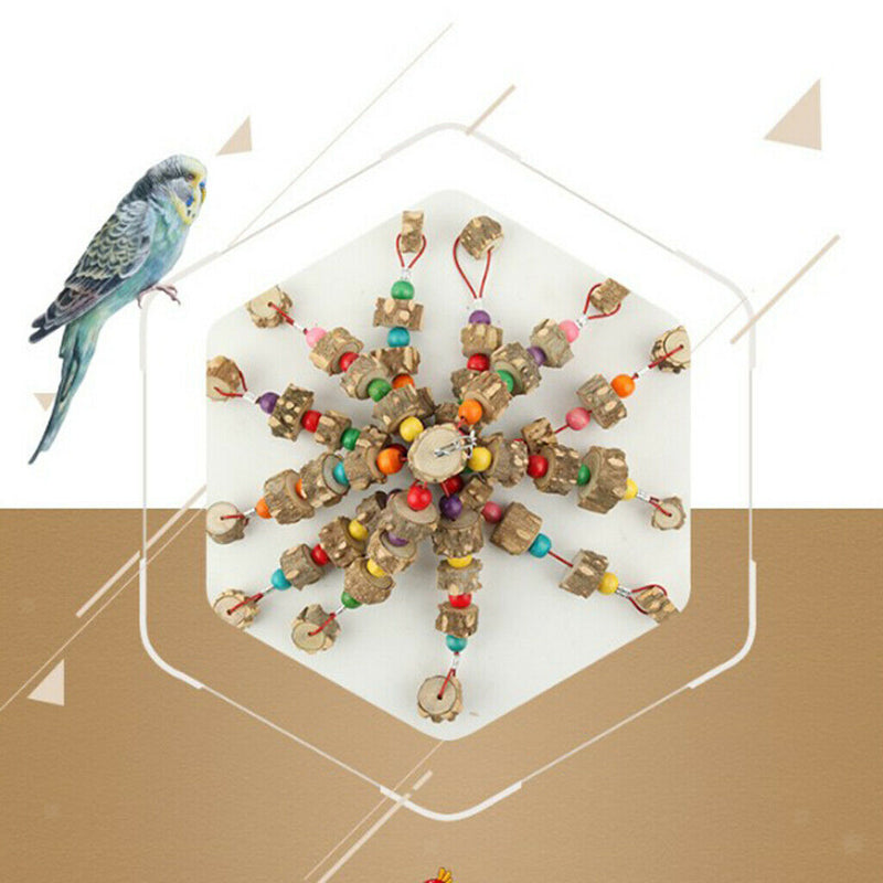 Wooden Birds Swing Perch Hanging Chew Toys Parrot