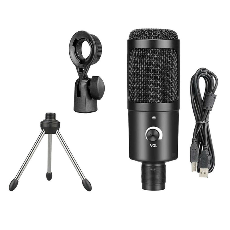 USB Studio Recording Microphone,Condenser Broadcast Mic W/ Stand Recording