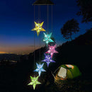 6LED Solar Powered Star Shape Wind Chimes Light Outdoor Garden Hanging Lamp