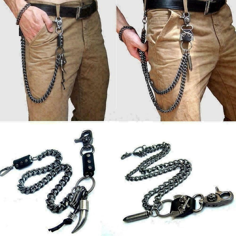 Strong Simple Twist Biker Trucker Key keychain Jean Wallet Chain Y0V9