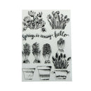 Beautiful Cactus and Flower Pot Rubber Stamp Scrapbooking PhotoAlbumDecorative J