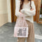 Flower Embroidery Women Shopping Bag Organza Totes Sweet Handbag (Style 2)