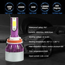 1 Pair COB LED Car Headlight Bulbs 72W Headlamp Fog Light Purple (H11)