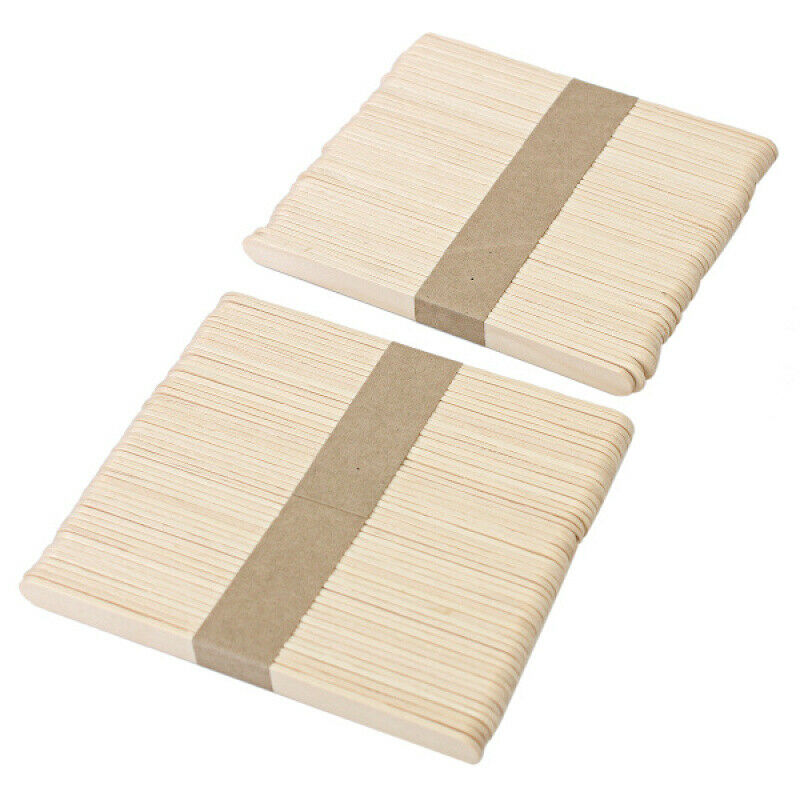100 Pcs Disposable Wax Waxing Wooden Body Hair Removal Stick Applicator Spatula