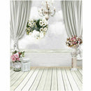 5x7FT White Curtain Backdrop Studio Flower Photo Photography Floor Backgrou