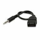 3.5mm Male AUX Port Plug Jack To USB 2.0 .Female Converter Car MP3 Cord S9G7