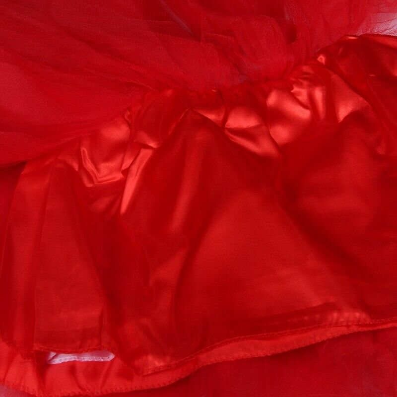 Women Girls Mini Skirt Princess Tutu Skirt 43 cm - red M6P7