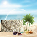 Women Straw Bag Elegant Female Braided Handbag Envelope Hasp Beach Bag For  G6L5