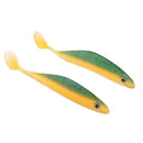 2pcs Soft Silicone Bait Artificial Simulation Worm Lure T Tail Lifelike Bait