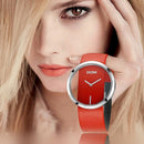 Dom Luxury Fashion Casual Crystal Unique Hollow Quartz Watch Leather Sports