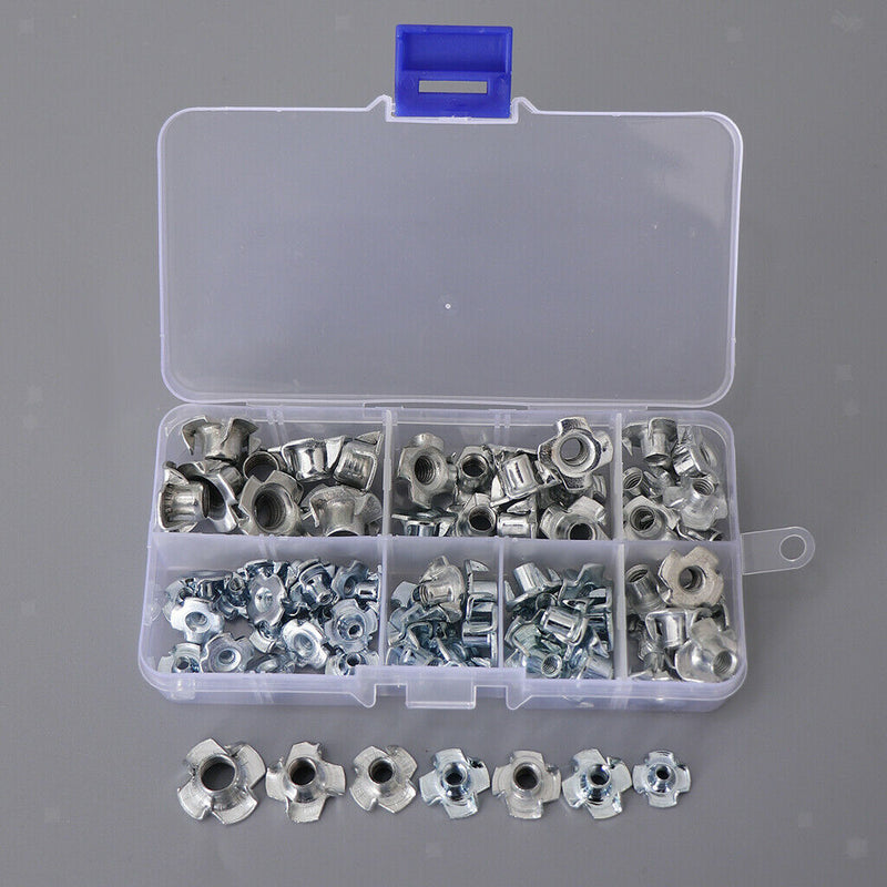 80Pcs- M3 M4 M5 M6 M8 T Nut Nuts Tee TNut TNuts Blind 4 Prong