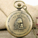 The Lion King To My Son Design Boy Quartz Pocket Watch Pendant Necklace Gifts