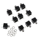 10Pack 3.5mm Mono TS Jack Socket Adapter Cables Connectors Mounting Kits