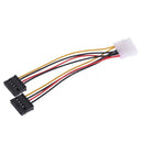 4 Pin IDE Male Molex to 2 port  SATA Y Splitter Female HDD Power Adapter Cable