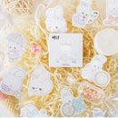 45pcs Adorable rabbits DIY Diary Stickers Paper Labels Gift Packaging De ME