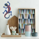 2PCS Iron Art Gecko Wall Hanging Crafts Pendant Vivid Gecko Home Garden Decor
