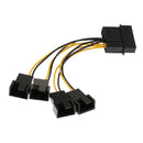 4inch 4Pin to 3Pin Fans Adapter Cables 4 Way Splitters for Home Office