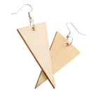 Fashion Ethnic Wood Geometric Triangle Women Earrings Hook Drop DIY Craft