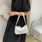 Women Handbags Solid Color PU Leather Female Shoulder Underarm Bag (Beige)