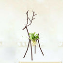 Creative Hydroponic Plant Transparent Glass Vase With Iron Deer Design Stan