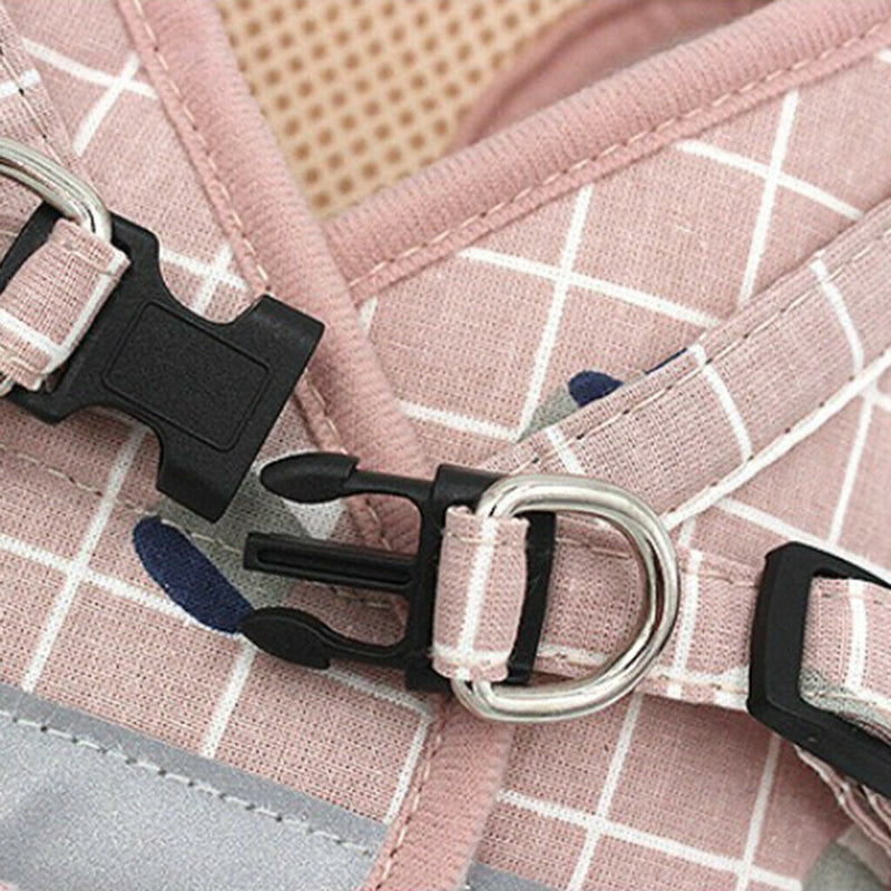 2pcs Breathable Pet Puppy Harness Vest Pet Training Traction Rope For Puppy