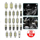 23x LED White Car Inside Light Kit Dome Trunk Mirror License Plate Lamp Bulbs