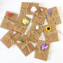 6pcs Kraft Paper Dry Flower Greeting Card with Envelope For Christmas Weddi3C