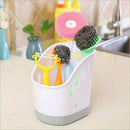 Top Sponge Holder Kitchen Sink Caddy with 3 Compartments and Sanitary Drain V5W9
