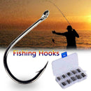 500pcs Assorted Sharpened RAtal Fishing Hooks Tackle 10Size+Box Baits Lures G6Z0