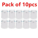 10Pcs Reusable Full Face Shield Guard Super Clear Goggles Visor Hat Dustproof