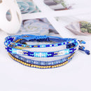 Hand-Knitted Rice Bead Set Bracelet Bohemian Style Woven 3-Layer Bracelet S