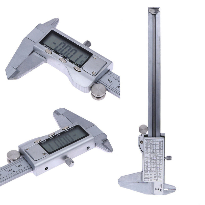 0-150mm/6" Digital Electronic Gauge Stainless Steel Vernier Caliper Micrometer
