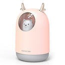 300ml Bear LED Ultrasonic USB Air Humidifier Essential Oil Diffuser (Pink)