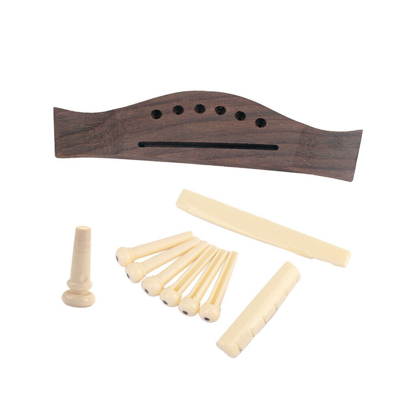 1 Set Rosewood Bridge False Bone Guitar Saddle Nut