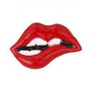 Fashion Women Red Lips Brooch Pin Collar Decoration Badge Corsage Jewe JR