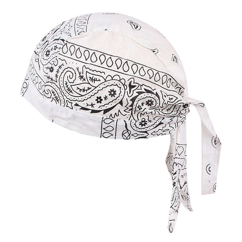 Men's Turban Soft Cotton Chemo Cancer Cap Muslim Beanie Head Scarf Hat White