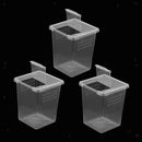 3x Plastic Insect Spider Habitat Feeding Box Cage Container Tank 3x3x4 inch