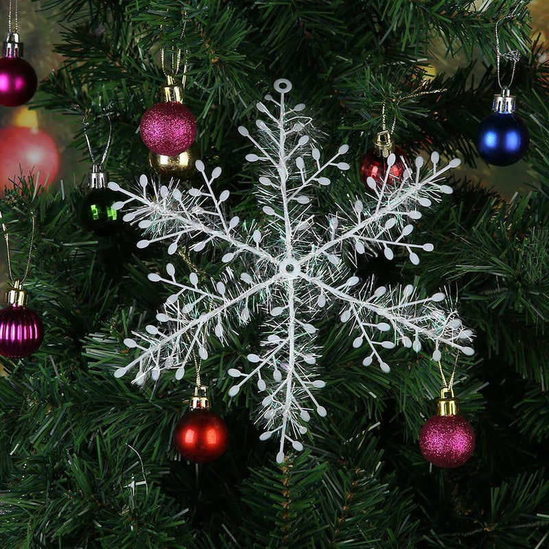 3pcs Christmas White Snowflake Windows Party Xmas Trees Hanging Decor (11cm