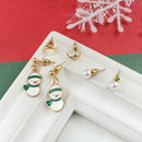 3 Pairs Christmas Tree Snowman Earrings Snowflake Dangles Jewelry (Style 3) A