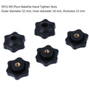 5Pcs M5 plum bakelite hand tighten nuts handle star thumb nuts manual nFT