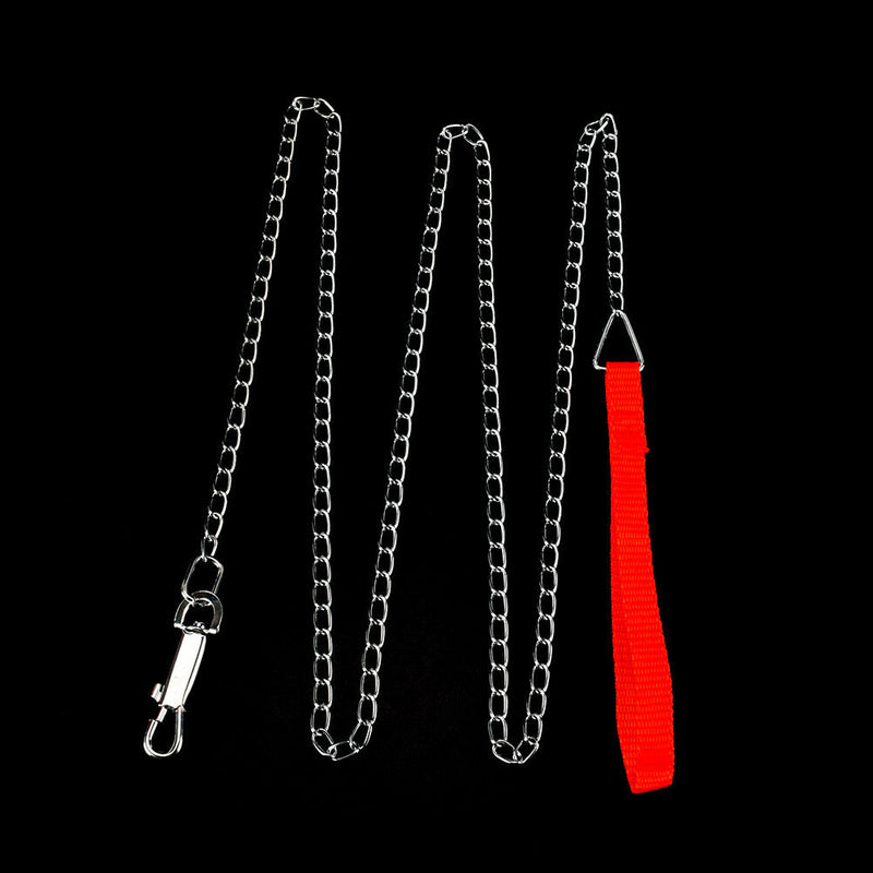 heavy duty metal chain dog puppy walking lead leash clip with red nylon handle3C