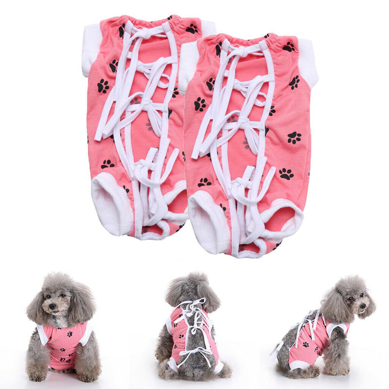 2x Dog Recovery Suit Pet Soft Clothes Coat After Surgery Wound Protection