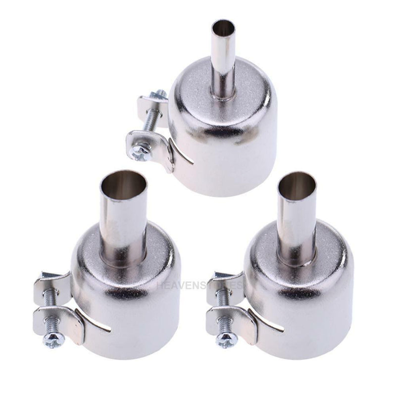 3x 5/8/10mm Stainless Steel Hot Air Nozzles for 858D 878D 898D Soldering Station