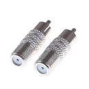 2PCS F-Type F Female to RCA Male Plug RF Coaxial Coax Adapter Connector M&O