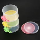 Metering box of powdered milk with 3 compartments for baby child