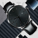 Simple PU Leather Band Men Teen Date Analog Daily Waterproof Quartz Watches A