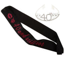 40th Birthday Tiara and Sash Set 40 and Still Hot Satin Sash Rhinestone Tiara
