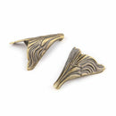 8PCS Corner Protectors Bronze Tone Case Box Corners Feet For Furniture 20x26mm