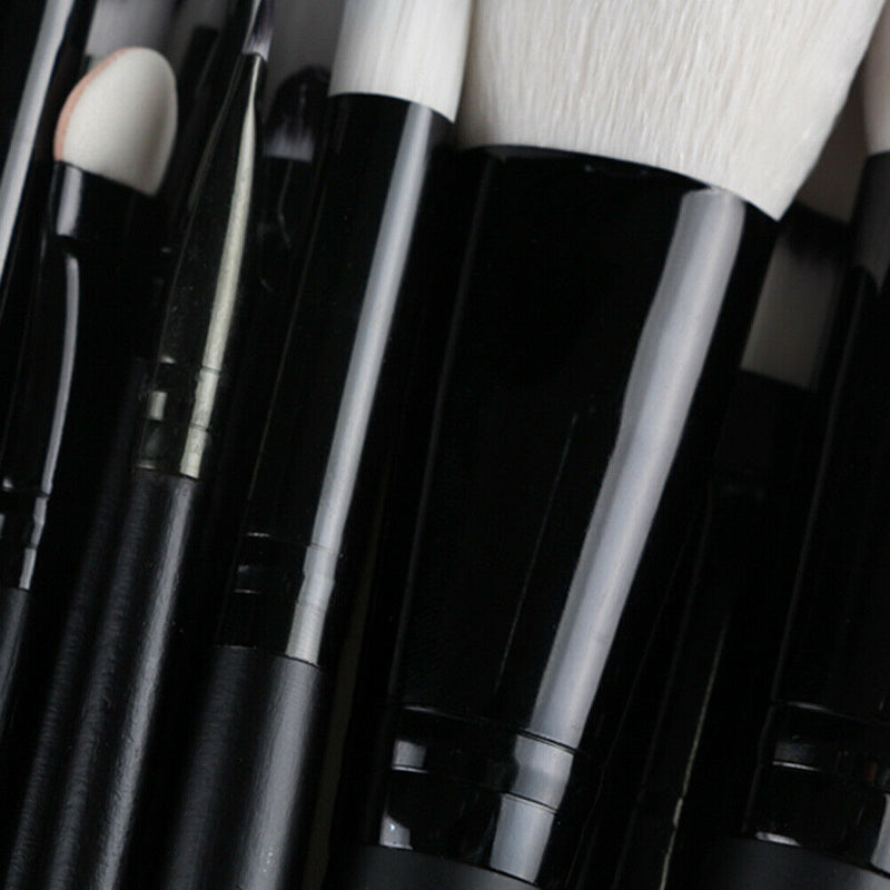 20Pcs Eyeshadow Makeup Brushes + 2Pcs Big Powder Blush Foundation Black