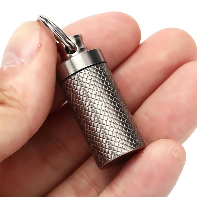 Outdoor Mini Titanium Alloy Seals Bottle Waterproof Canister Medicine Bottles FT